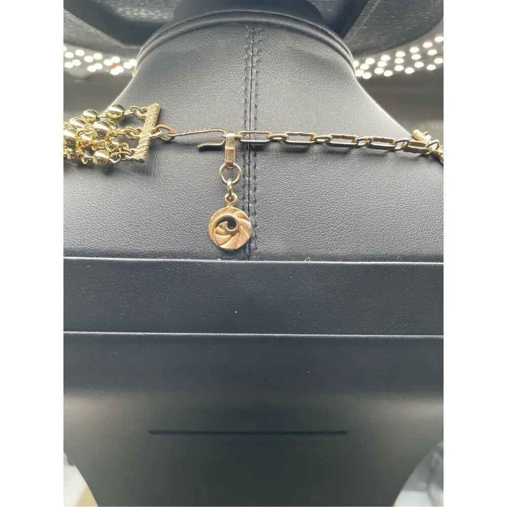 Vintage Gold Lisner Necklace 5 Strand Bohemian Style, Gold Tone Retro Costume Je